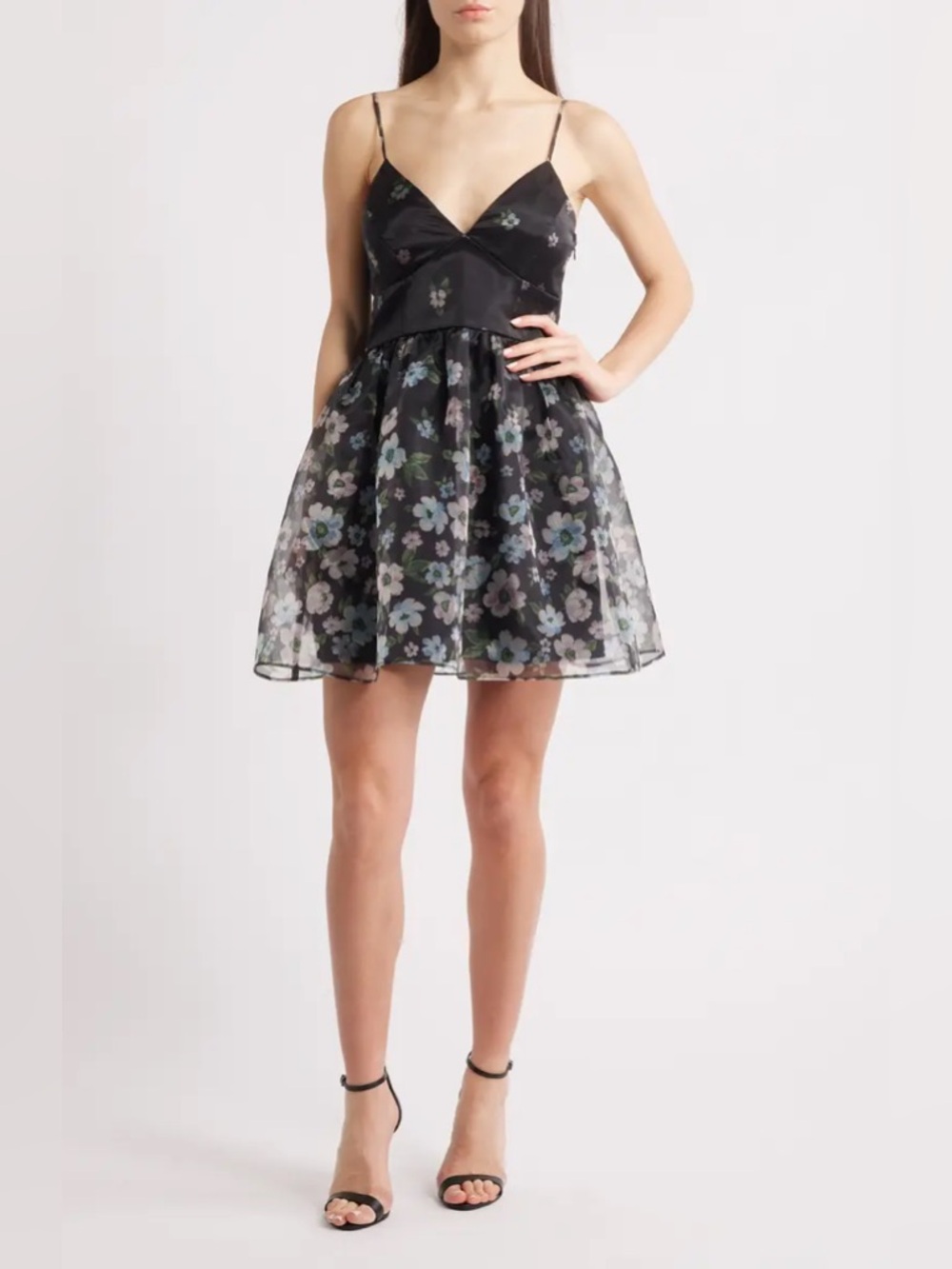 Lulus Isabel Floral Print Organza Minidress